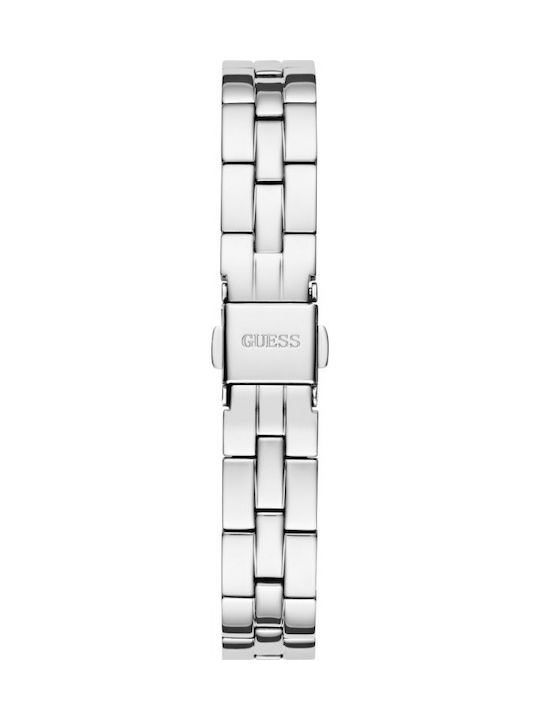 Guess Array Γυναικείο Ρολόι 28mm Μπαταρίας με Ασημί Μεταλλικό Μπρασελέ