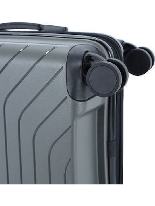 Lavor Cabin Hard Gray Suitcase with 4 Wheels Height 55cm