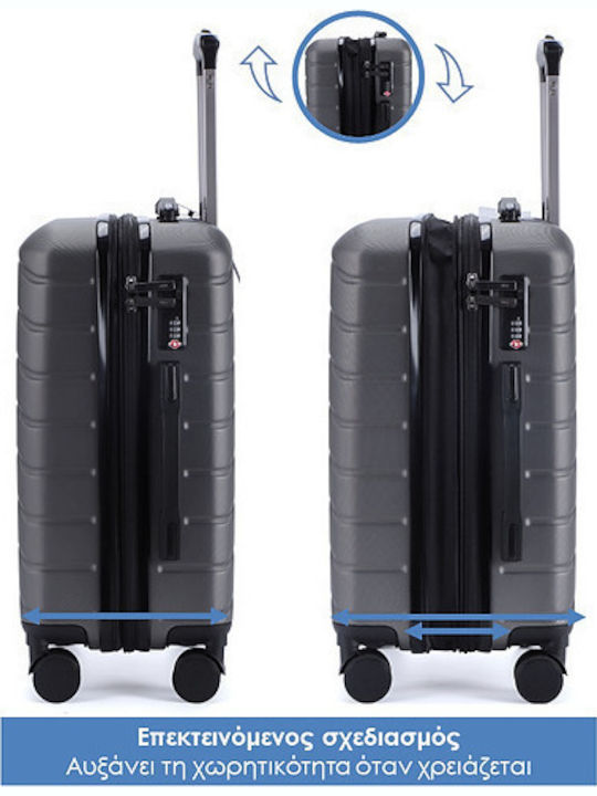 Lavor Cabin Hard Gray Suitcase with 4 Wheels Height 55cm