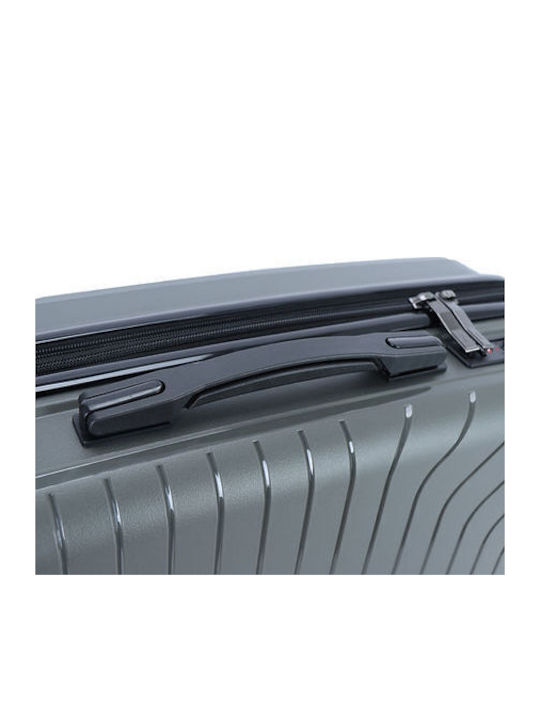 Lavor Cabin Hard Gray Suitcase with 4 Wheels Height 55cm