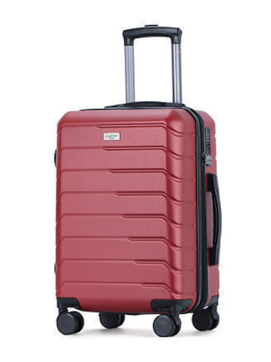 Lavor Cabin Hard Red Suitcase With 4 Wheels Height 55cm
