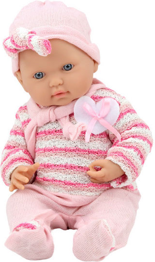 Baby In A Pink Striped Sweater