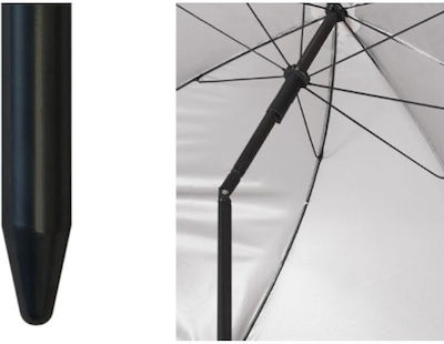 BigBuy Pliabila Umbrelă de Plajă Aluminiu cu Diametru de 2m cu Protecție UV Albastră