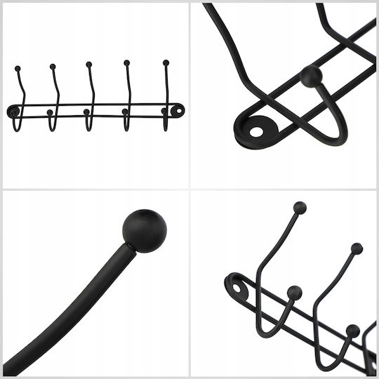 Kadax Wall-Mounted Bathroom Rail Black