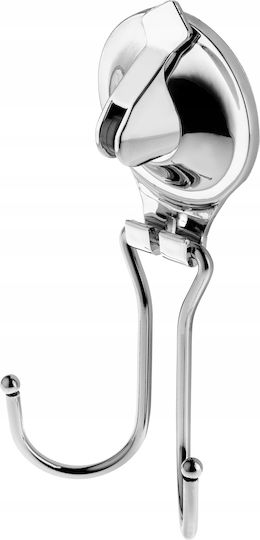 Kadax Άγκιστρο Μπάνιου Διπλό με Βεντούζα ​16.5x16.5cm Inox Ασημί