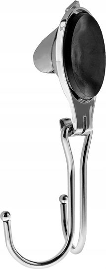 Kadax Άγκιστρο Μπάνιου Διπλό με Βεντούζα ​16.5x16.5cm Inox Ασημί