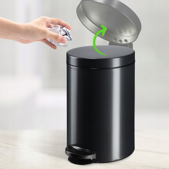 Kadax Kadax Mülleimer Aus Inox Mit Pedal Schwarz 14lt