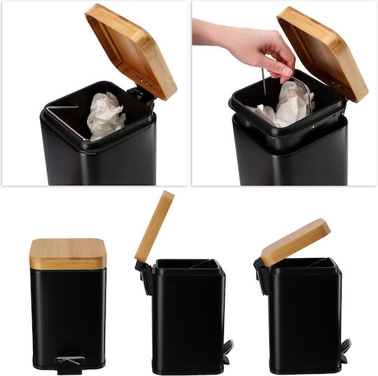 Kadax Coș De Gunoi Din Plastic Cu Pedală Alb 3lt
