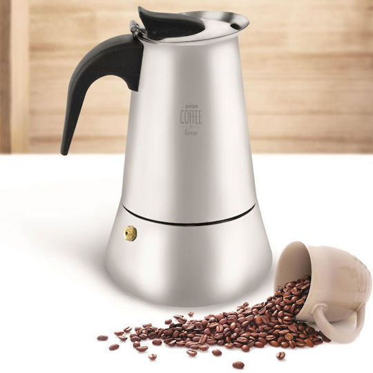 Orion Espressokocher Für Den Herd 6 Tassen Edelstahl Braun