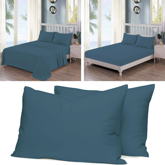 Casa Colori Διπλό 140x200+30εκ. με Λάστιχο Navy Μπλε Casa Colori Διπλό 140x200+30εκ. με Λάστιχο Navy Μπλε