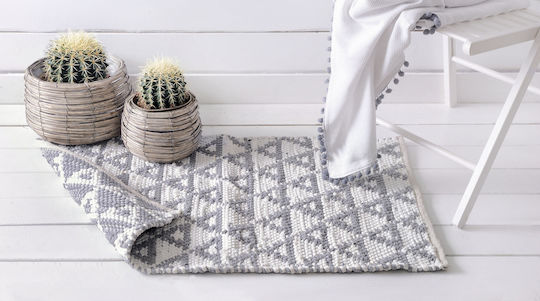 Rythmos Inca Χαλί Ορθογώνιο Βαμβακερό Γκρι 70x140cm