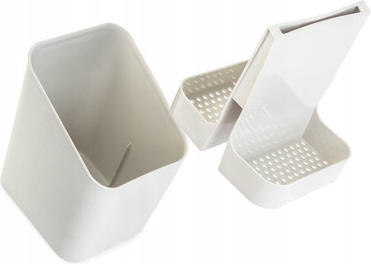 Kadax Abtropfgestell für Besteck Kunststoff Weiß 14x11x16cm