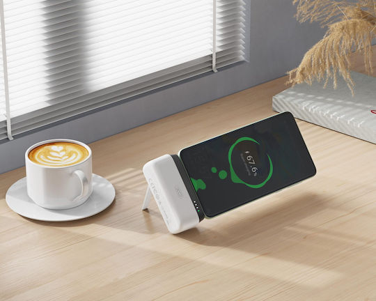 XO PR244 USB-C Power Bank 5000mAh 20W Quick Charge 2.0 / Quick Charge 3.0 Λευκό