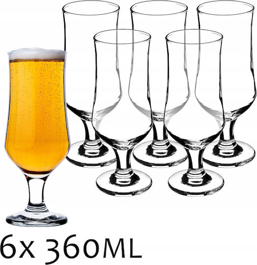Kadax Beer and Cocktail Glass Set Goblets Glass 360ml 6 Pieces