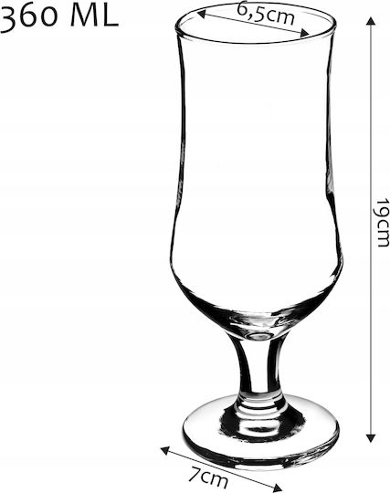 Kadax Beer and Cocktail Glass Set Goblets Glass 360ml 6 Pieces