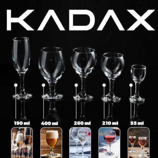 Kadax Комплект Чаши за Бира и Коктейл На Столчета Стъклени 400мл 6 Броя