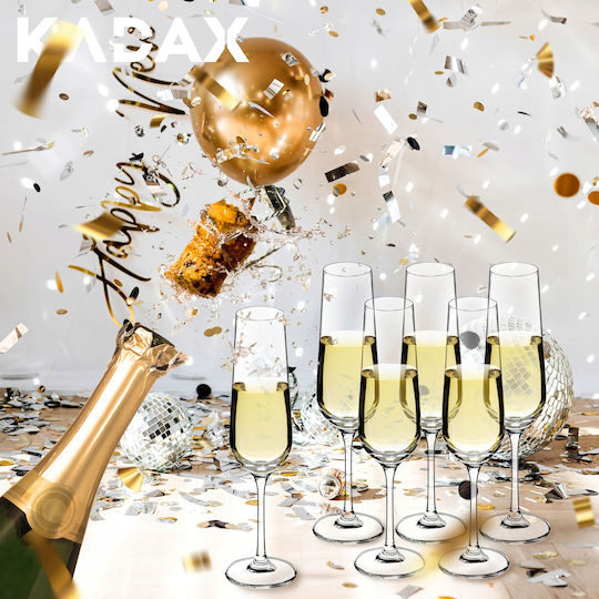 Kadax Set Brillen Champagner Kelch Glas 200ml 6 Stück