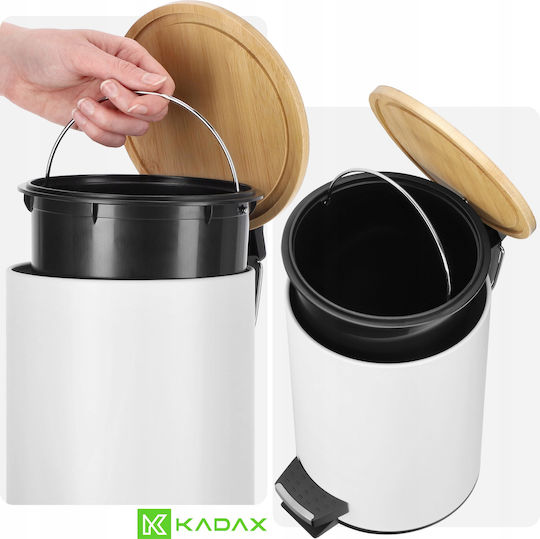 Kadax Metallisch Badezimmer Mülleimer 3Es Weiß