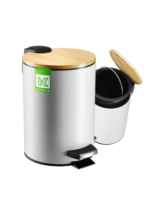 Kadax Metallisch Badezimmer Mülleimer 3Es Weiß