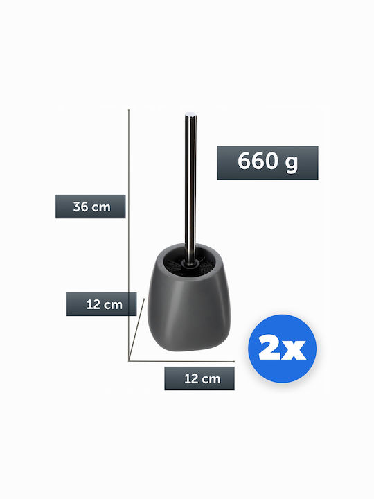 Kadax Ceramic Toilet Brush Gray
