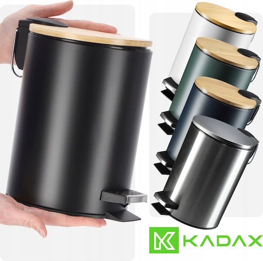 Kadax Metallisch Badezimmer Mülleimer 3Es Schwarz