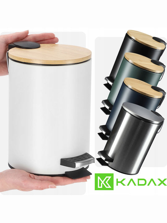 Kadax Metallisch Badezimmer Mülleimer 3Es Weiß