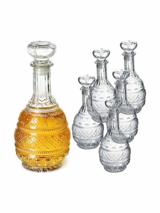 Kadax Kristall Karaffe zum Servieren Whiskey 28cm mit Verschluss Transparent 1000ml 1Stück