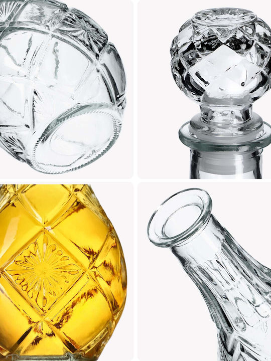 Kadax Crystal Whiskey Decanter 28cm with Stopper 800ml