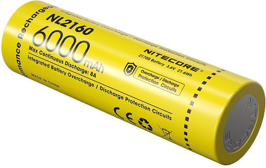 NiteCore Επαναφορτιζόμενη Μπαταρία 21700 Li-ion 6000mAh 1τμχ