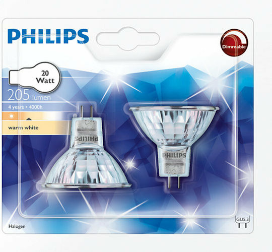 Philips Halogen Lamp for Socket GU5.3 with Power 20W