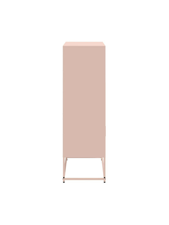 Wand Wohnzimmer Vitrine aus Metall mit Glas Gelb 68.5x38.5x107cm