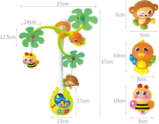 Hola Toys Μόμπιλε Κούνιας με Μουσική για Νεογέννητα