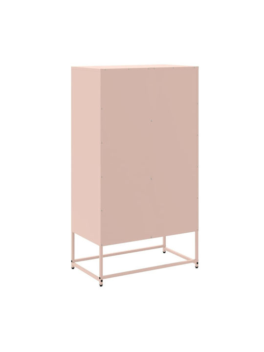 Wand Wohnzimmer Vitrine aus Metall mit Glas Gelb 68.5x38.5x107cm