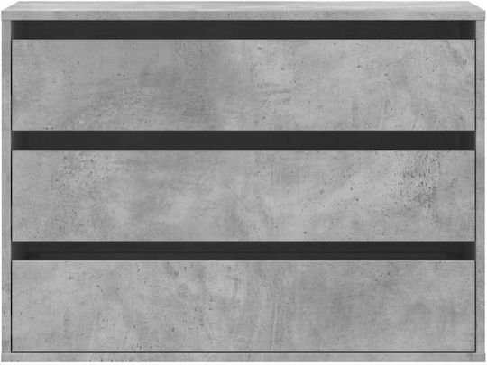 Comoda pentru Dormitor cu 3 sertare Gri 80x41x58buc