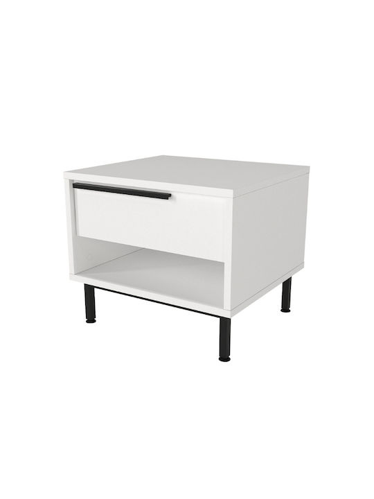 Suzy Bedside Table Wooden White 50x45x41.6cm