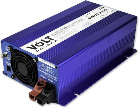 Volt Polska Инвертор за кола Чиста синусоидална вълна 1000W за преобразуване на 12V DC в 230V AC