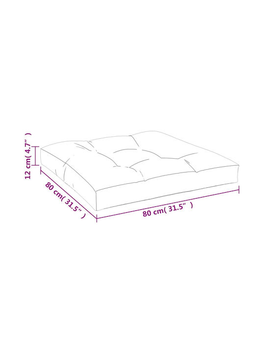 vidaXL Brown Pallet Bench Cushion 80x80cm