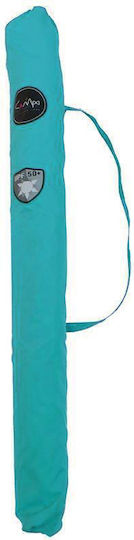 Campo Campo Samba Aluminum Beach Umbrella Diameter 1.9m with UV Protection and Air Duct Capri Blue