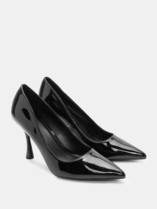 Luigi Patent Leather Pointed Toe Black High Heels