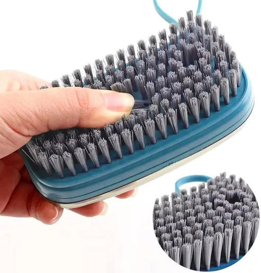 Plastic Cleaning Brush with Handle Blue