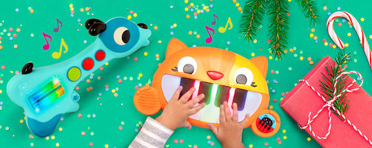 Battat Музикален инструмент Mini Piano Cat с музика и звуци за 36++ месеца