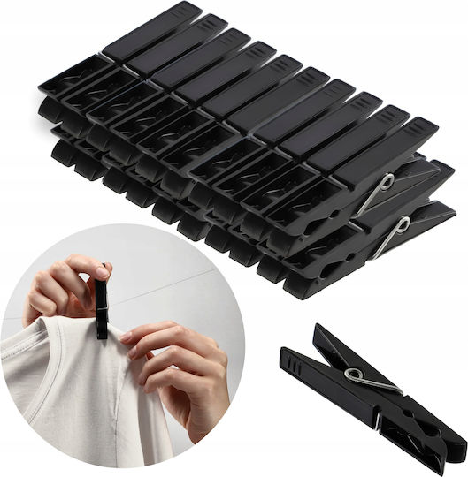 Kadax Clothespins made of Plastic 20pcs Black