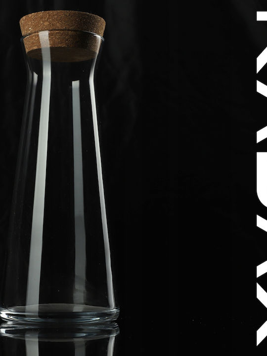 Kadax Glas Karaffe zum Servieren Wein 26.5cm mit Verschluss Transparent 1000ml 1Stück