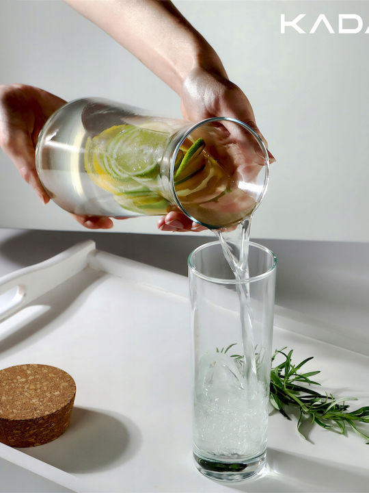 Kadax Glas Karaffe zum Servieren Wein 26.5cm mit Verschluss Transparent 1000ml 1Stück