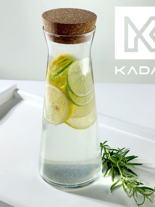 Kadax Glas Karaffe zum Servieren Wein 26.5cm mit Verschluss Transparent 1000ml 1Stück