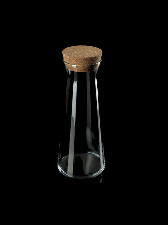 Kadax Glas Karaffe zum Servieren Wein 26.5cm mit Verschluss Transparent 1000ml 1Stück