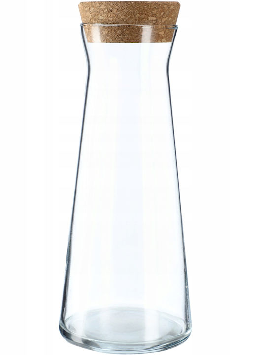 Kadax Glas Karaffe zum Servieren Wein 26.5cm mit Verschluss Transparent 1000ml 1Stück