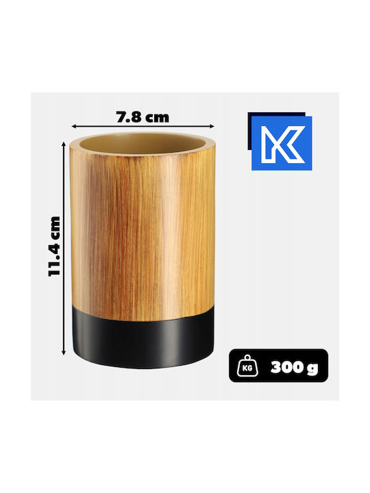 Kadax Ποτηροθήκη Ξύλινη Μαύρη 5903699472354
