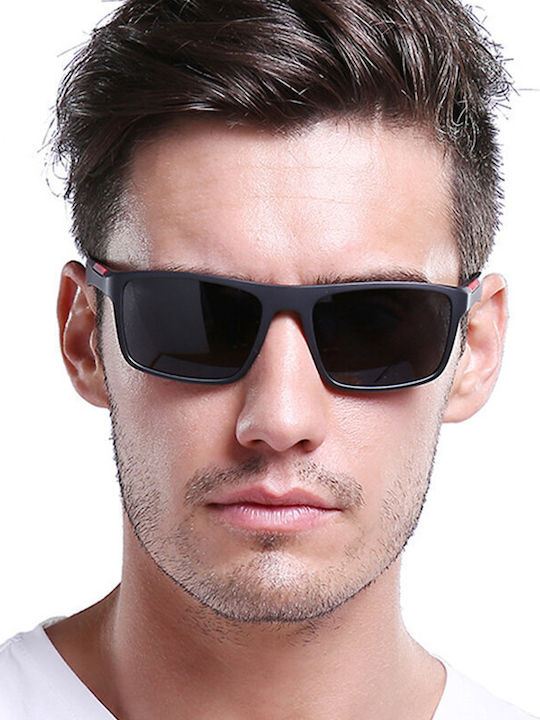 Ανδρικά Γυαλιά Ηλίου με Κοκκάλινο Σκελετό Matte Black / Gray Polarized