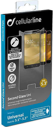 Cellular Line Tempered Glass (Universal 5.1" to 5.3")